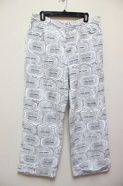 Lirika Matoshi White Pattern Logo Denim Straight Jeans Size XL